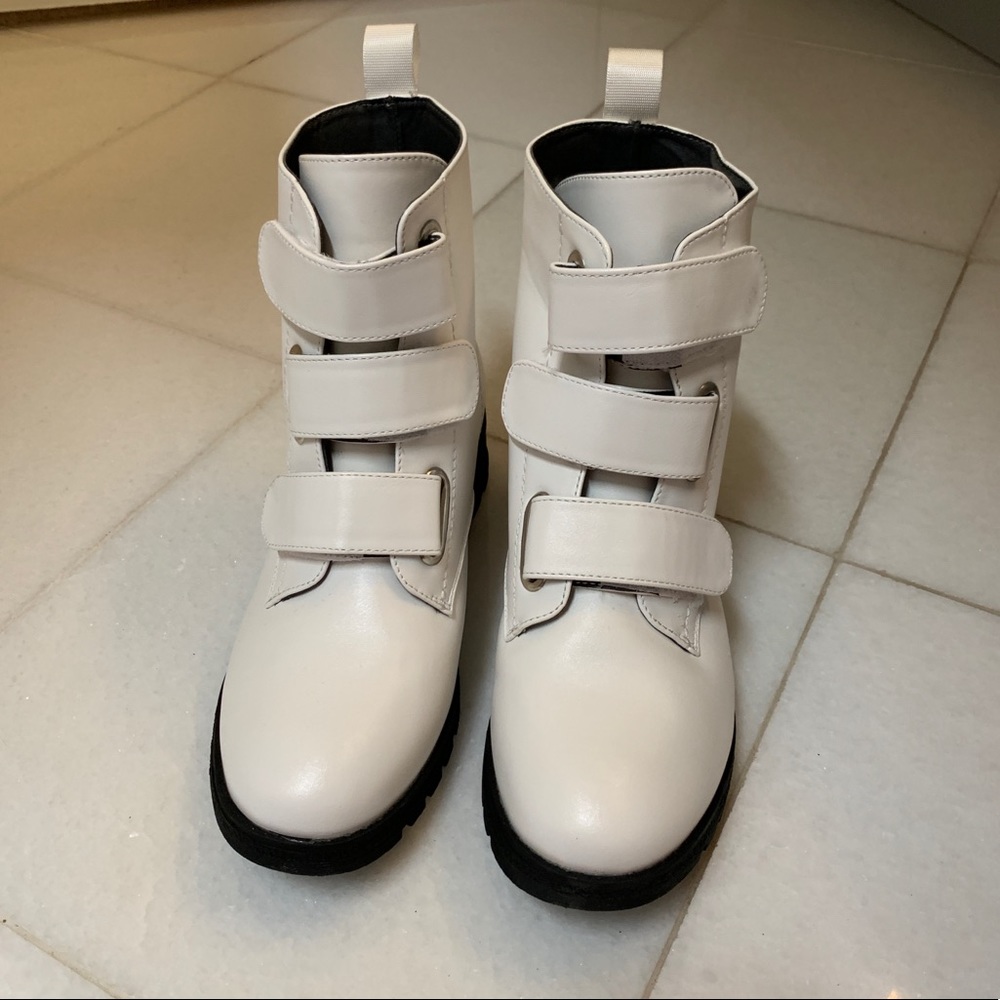 White Combat Boots